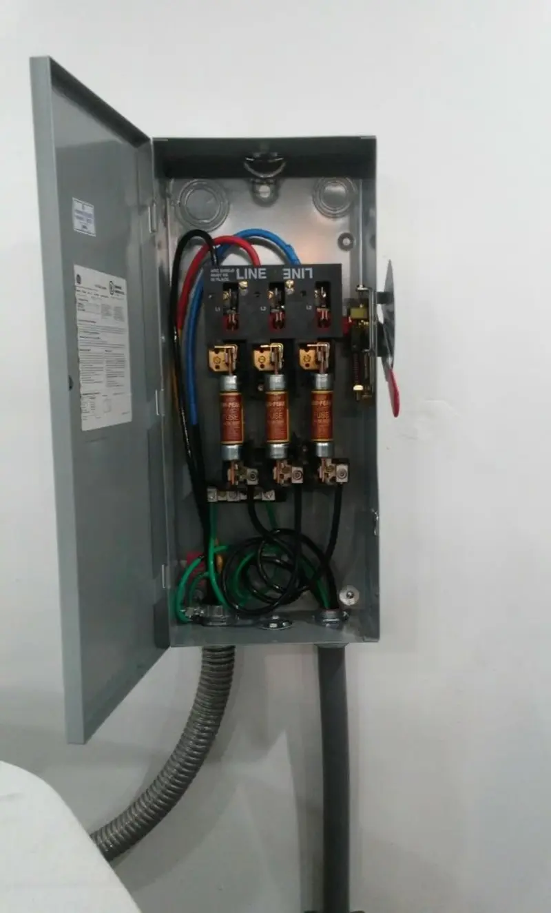 Three-phase disconnect switch installed for Smoke Detector Installation in Asbury Park